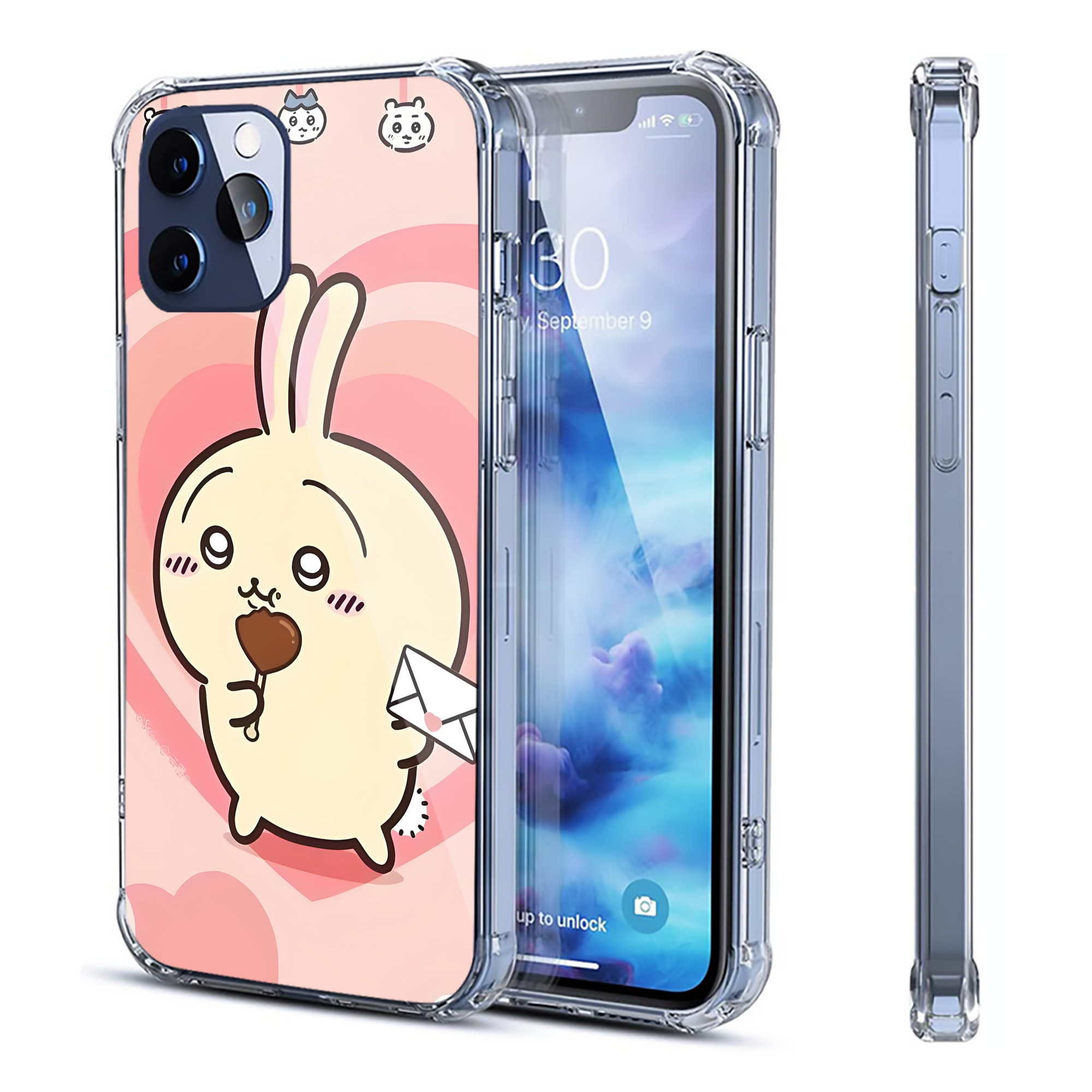 （画像用） ちいかわ Chii-kawa 【iPhone 12シリーズ対応】透明スマホケース（クリアソフトケース）
